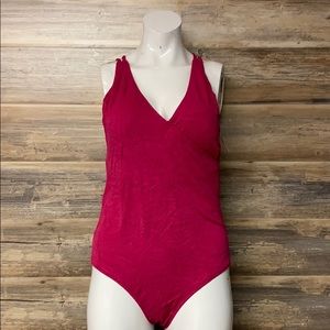 Tropical Escape Pink Paisley Surplice One Piece